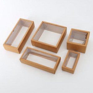 Kundenspezifische transparente Kraftpapier-Geschenkbox-Verpackungspapierkästen mit klarem Fenster