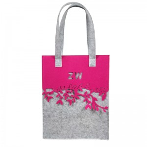 Fashion promotional Recycled felt bag custom logo felt women shoulder bag felt handbag wool felt shopping tote bag