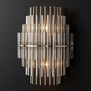 Emile Modern Glass Wall Sconce in Pewter SF-001
