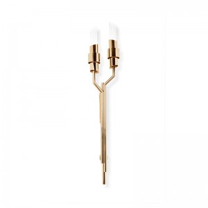 Wall Lamps SPWS-W0014 Brass and ribbed crystal tube elegant and unique classical charming residential villa hotel custom corridor wall lamp