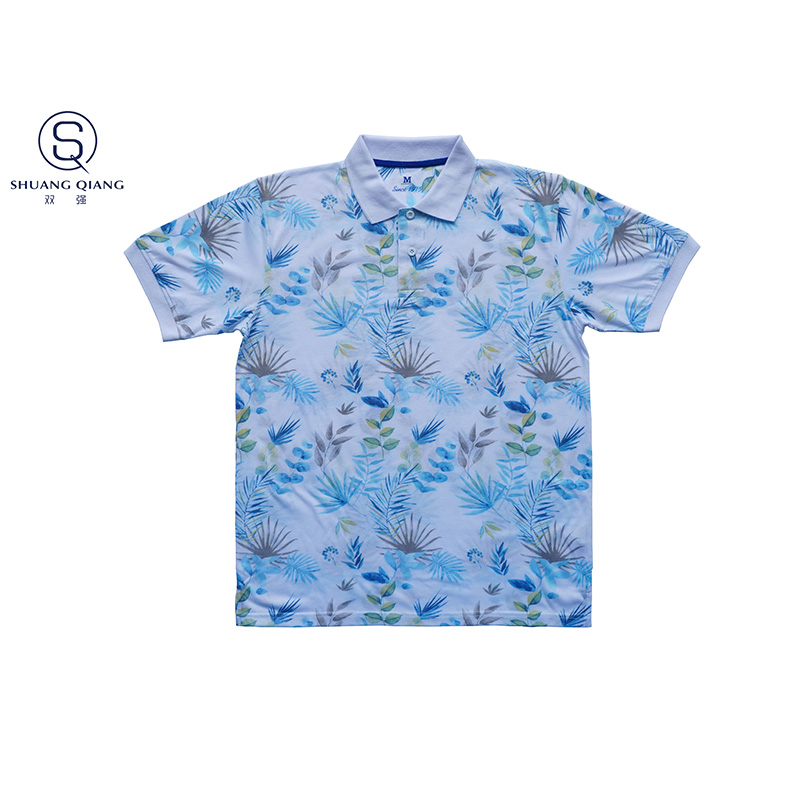 ແຂນສັ້ນຄຸນນະພາບສູງ TC 65% polyester / 35% ຝ້າຍກິລາທັງຫມົດນ້ໍາການພິມປະສົມສີເຄື່ອງ flat collar ແລະ sleeve jersey polo shirt