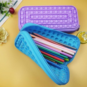 Fashion school student pencil box push bubble rainbow anti-stress puzzle children adult decompression sensory toy gift