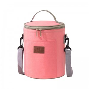 Factory direct supply thick nylon waterproof insulation bag round barrel insulation bag portable lunch bag