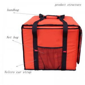 Large room cooler bag, cooler bag pizza, hot and cold food takeout bag red