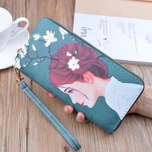 Professional China Customized Logo Long Ladies Wallet Leather Coin Purse Card Case Fashion Wallet