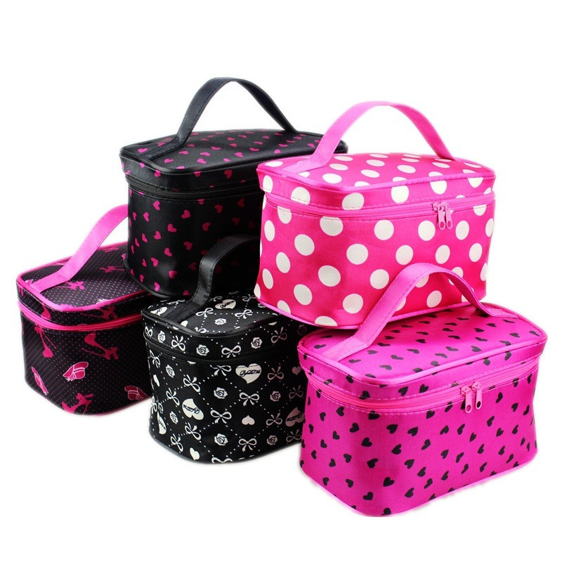 OEM manufacturer Cloth Cosmetic Bag - Portable cosmetic bag travel cosmetic storage bag polka dot cosmetic bag – Sansan