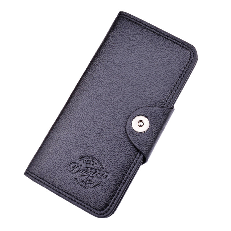 Manufacturer for 3 Folding Wallets - Men’s Wallet Long Wallet Men’s Youth Fashion Classic Buckle Multi-Card Position 3 Fold Litchi Pattern Soft Leather Wallet Card Case – Sansan
