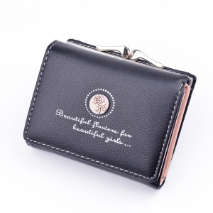 Simple fashion wallet retro style flowers stude...