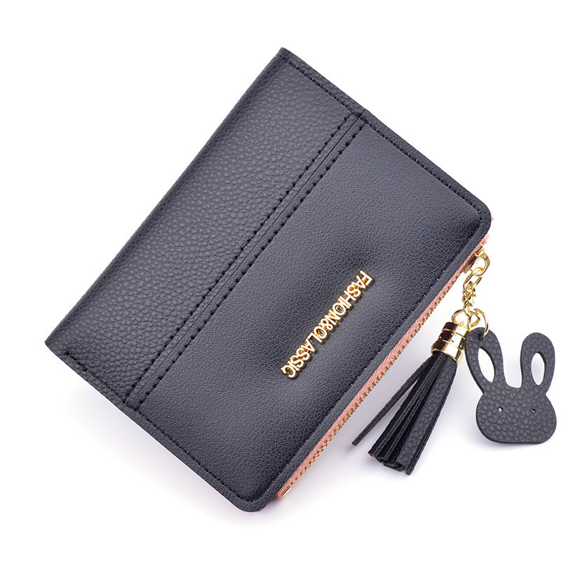 Fast delivery Keychain Wallet - New Wallet Lady Short Fashion Korean Zipper Tassels 2 Fold Wallet – Sansan