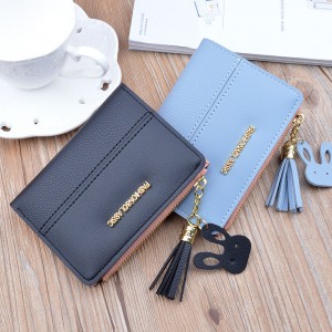 Short fashion ladies wallet Korean zipper tassel decoration student wallet coin wallet adult wallet