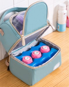 Multifunctional upgrade milk bottle cooling bag backpack breast milk fresh-keeping ice pack insulation bag (without ice pack)