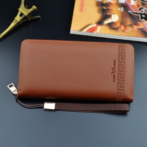 Casual long zipper wallet classic calm men’s wallet multi-function large capacity adult wallet