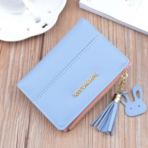 Short fashion ladies wallet Korean zipper tassel decoration student wallet coin wallet adult wallet