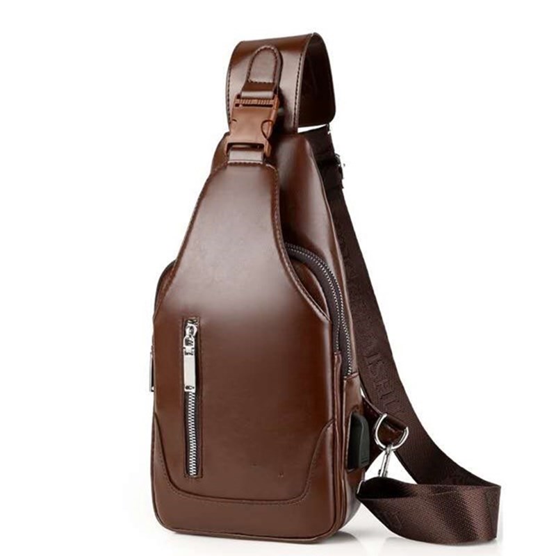 Factory wholesale Cute Backpacks - The new USB simple casual men’s chest bag fashionable high-end one-shoulder messenger bag suitable for camping, hiking, travel – Sansan