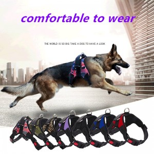 Medium and large dog chain, pet vest, collar, safety vest, harness, explosion-proof chest harness with adjustable strap and buckle clip, dog leash