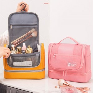 Multifunctional large-capacity dry and wet separation outdoor travel wash bag double waterproof hanging cosmetic bag