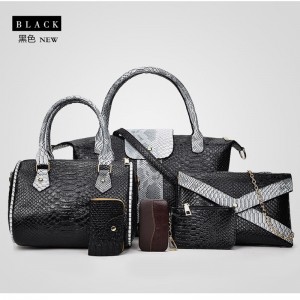Ladies Fashion 6 Set Handbag PU Leather Portable Shoulder Wallet Female Bag