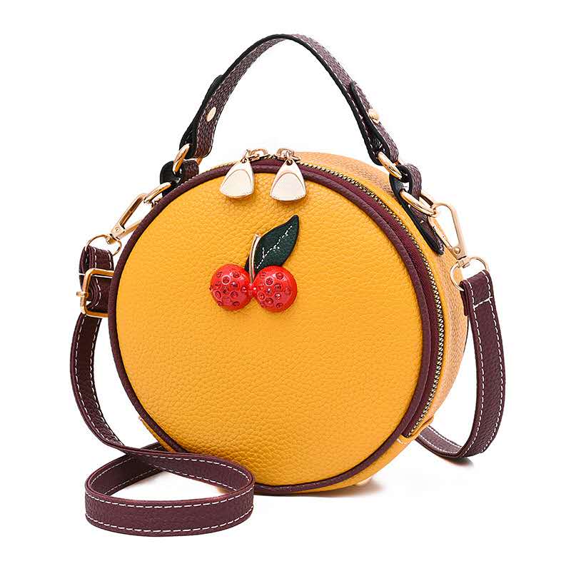Manufacturer for Italian Leather Shoulder Bags - Trendy new ladies casual mini cherry leather chain shoulder diagonal small round bag handbag – Sansan