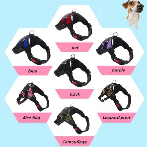Medium and large dog chain, pet vest, collar, safety vest, harness, explosion-proof chest harness with adjustable strap and buckle clip, dog leash