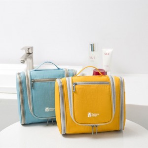 Korean version of the large-capacity travel portable cosmetic bag waterproof portable hook hanging toilet bag double open storage bag