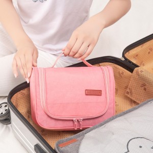 Waterproof large-capacity portable travel toiletry storage bag Hanging hook portable dry and wet separation cosmetic bag