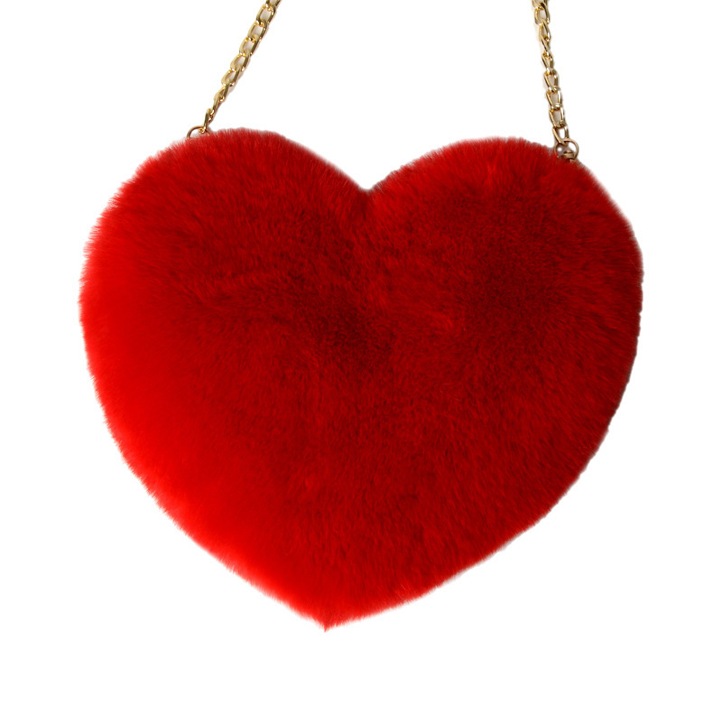 Hot-selling Pvc Matte Waterproof Toilet Bag - Fashion plush love one-shoulder messenger bag female chain plush Valentine’s day gift – Sansan