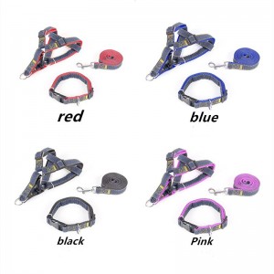 120CM Pet Traction Rope Small and Medium-sized Dog Denim Ribbon Traction collar dog leash dog kit