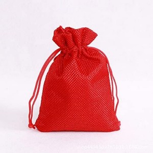 Bag 5 natural jute sack linen drawstring bag Christmas Halloween Wedding Birthday party candy box Chocolate bag