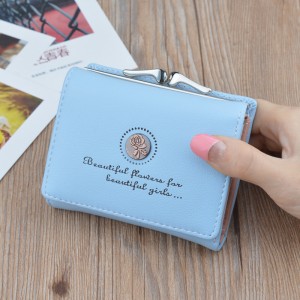 Simple fashion wallet retro style flowers student wallet short coin purse