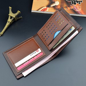 New Men’s Wallet Fashionable Simple Short Wallet Horizontal Section Casual 3 Fold Soft Wallet