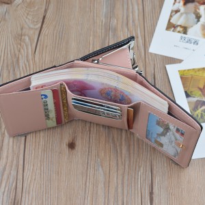 Simple fashion wallet retro style flowers student wallet short coin purse