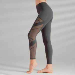 Women's Mesh Leggings Yoga Pants na may Pocket, Non See-Through Capri High Waisted Tummy Control 4 Way Stretch