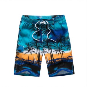 Mens Printed Swim Trunks Quick Dry Beach Shorts with pockets