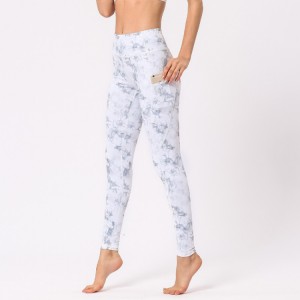 Pantalon de yoga imprimé pour femme Leggings d'entraînement taille haute Collants stretch 4 voies