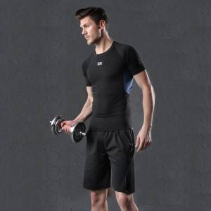 5 Pcs Pria Pakaian Latihan Pakaian Kebugaran Pakaian Gym Lari Luar Ruangan Celana Kompresi Kemeja Top Lengan Panjang Jaket