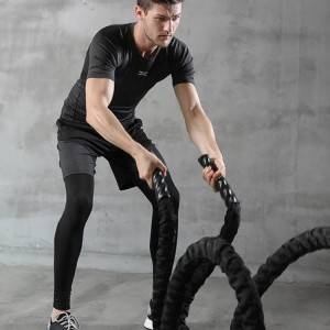 4pcs Sport Workout Outfit Set rau cov txiv neej Yoga Fitness Exercise Clothes