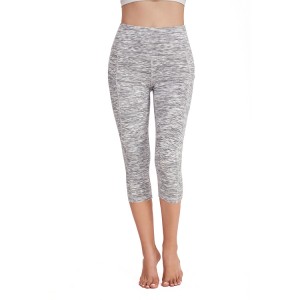 Yogabyxor med hög midja med fickor, magkontroll-leggings för kvinnor, tränings-4-vägs stretch-yoga Capris-leggings