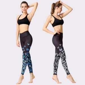 Venda a l'engròs de pantalons de ioga sexy de cintura alta estampats digitals personalitzats per a dones