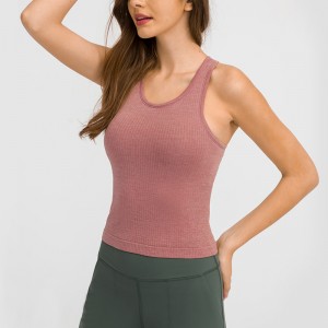 Workout Tank Tops dla kobiet Racerback Athletic Yoga Sportowe koszulki z wbudowanym biustonoszem