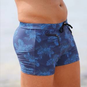 Swimsuit Men Stamgon Floral Printed with zip pocket