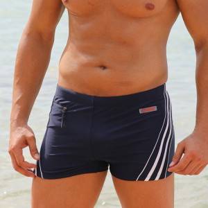 Stamgon Men's Solid Swim Suit na may zip pocket