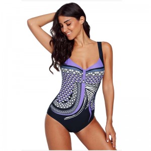 Pambabaeng One Piece Swimsuits Tummy Control Slimming Bathing suit na may Bohemian pattern