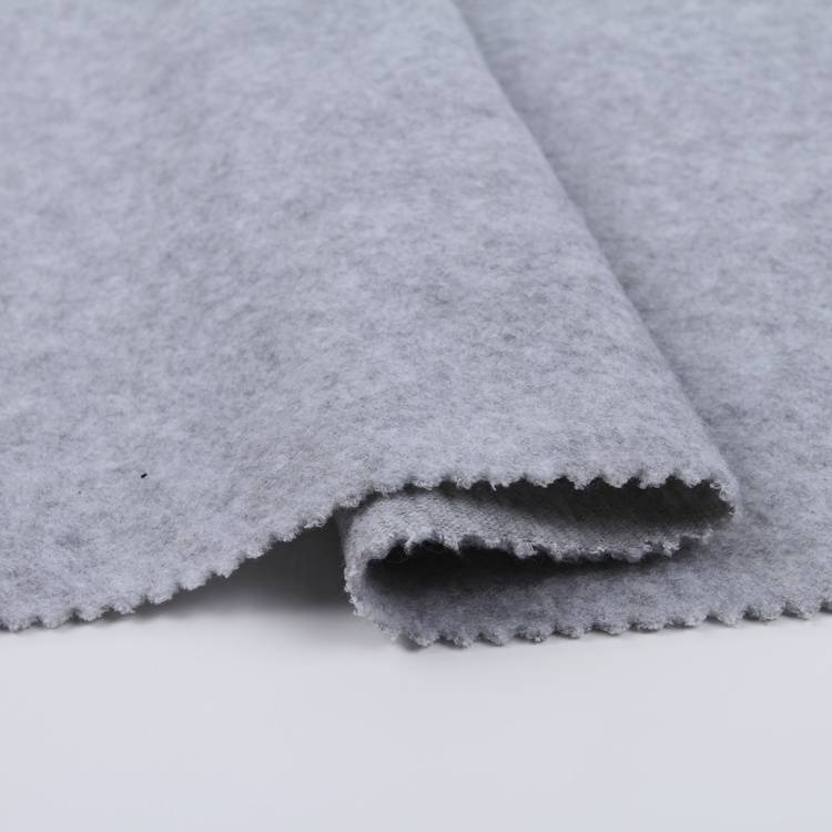 Grossist varmsäljande vanligt borstad rygg polyester bomull TC fleece stickat tyg för frotté hoodies