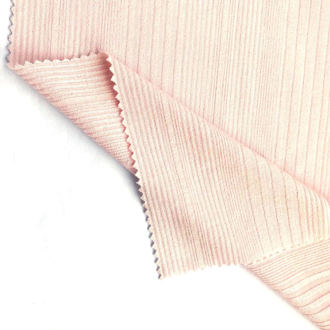 Vânzare fierbinte Poliester Spandex tricot țesătură nervură pentru rochie cu nervuri