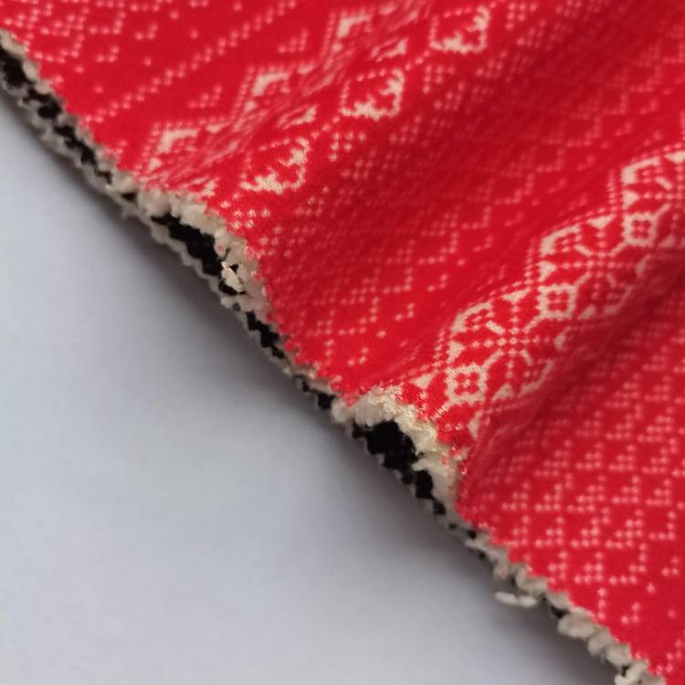 China nei Arrivée 100 polyester gedréckt Muster Sherpa gebonnen strécken  Fleece Stoff fir Decken Hiersteller a Fournisseuren