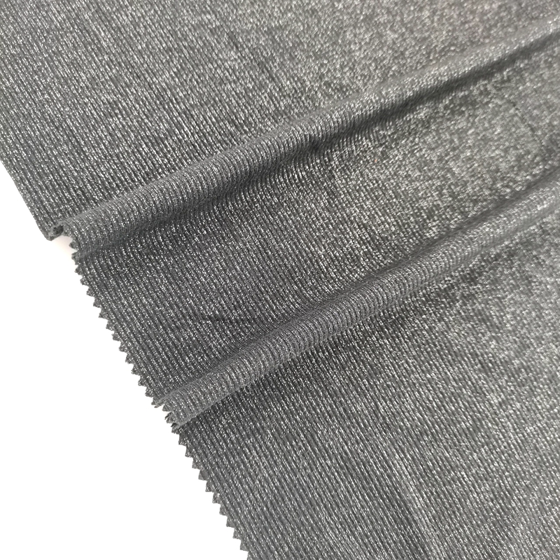 Soft Handfeel Quality Foil Print Poly Span Rib Knit fabric