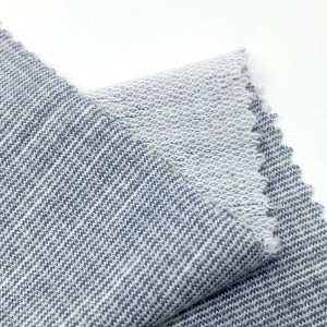 Cel mai nou 65 poliester 35 bumbac amestec de tricotat buclă mică fire vopsite țesătură franțuzească terry pentru tricouri