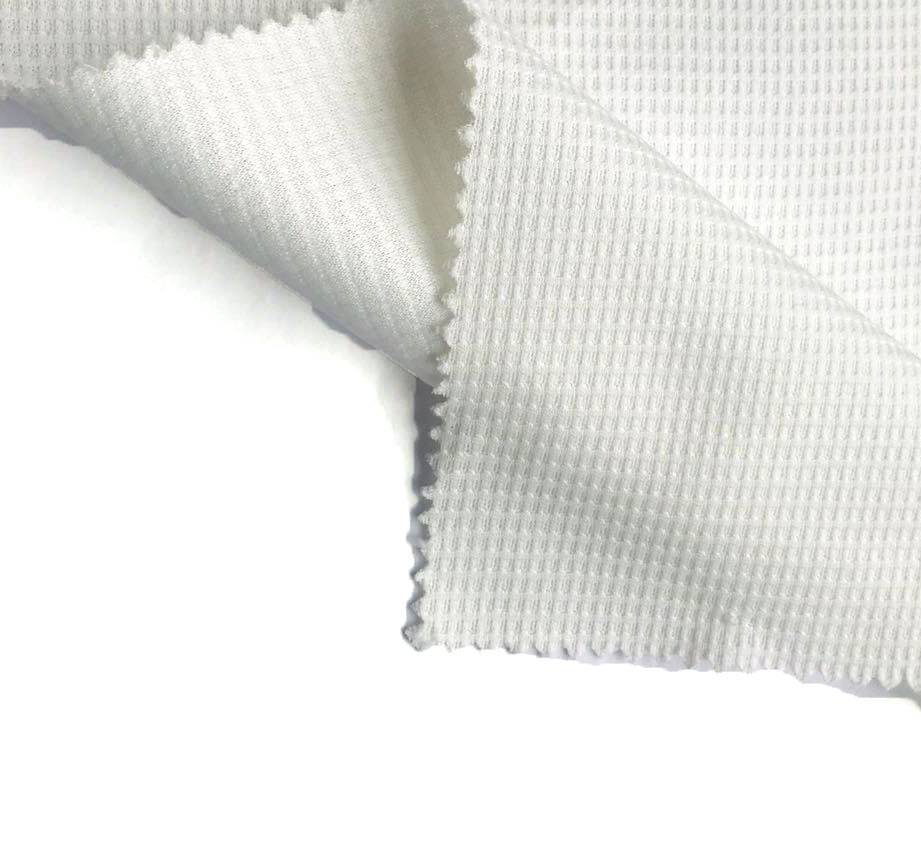 Praghas Monarcha Superior Quality Polyester Knit Waffle Fabraic le haghaidh Íomhá Réadmhaoin Éadaigh