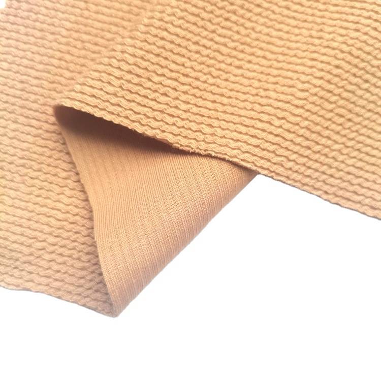 Tela de costilla de spandex tejida de doble cara de spandex de poliéster de sensación suave de alta calidad a la venta
