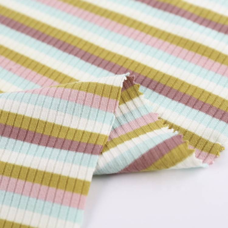 Hanorac vopsit în fire stil fashion 4*2 Hanorac din țesătură din tricot cu dungi în dungi colorate